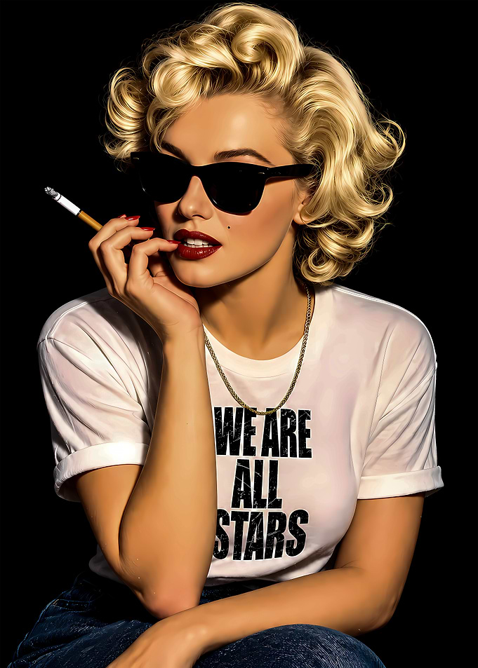 Marilyn Monroe Style Pop Art Portrait