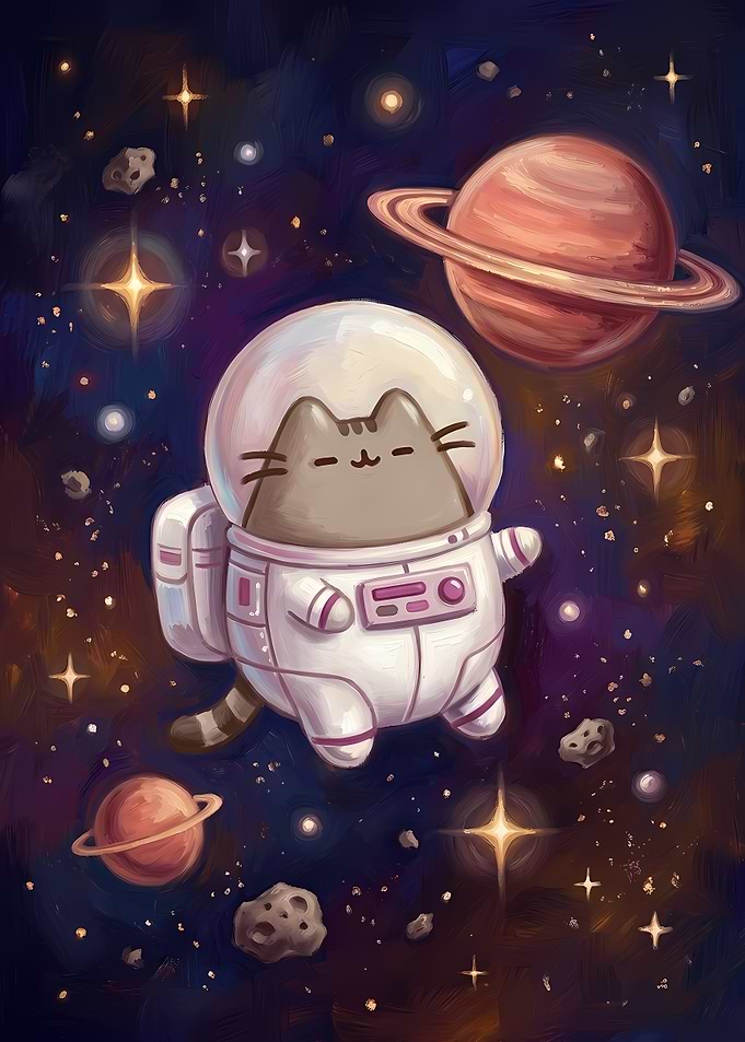 Pusheen the Cat Astronaut in Space