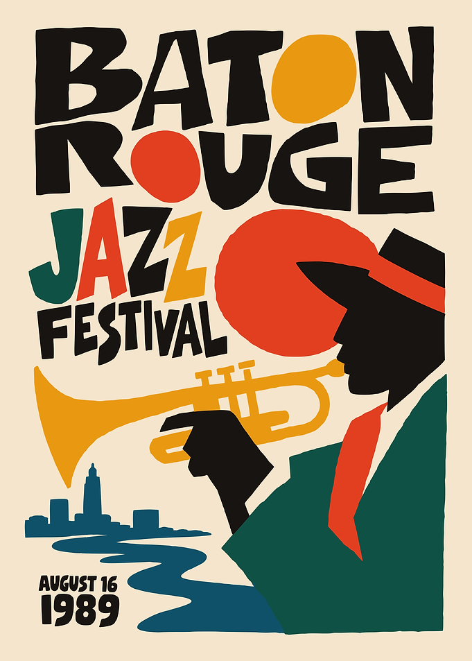 1989 Baton Rouge Jazz Festival Poster