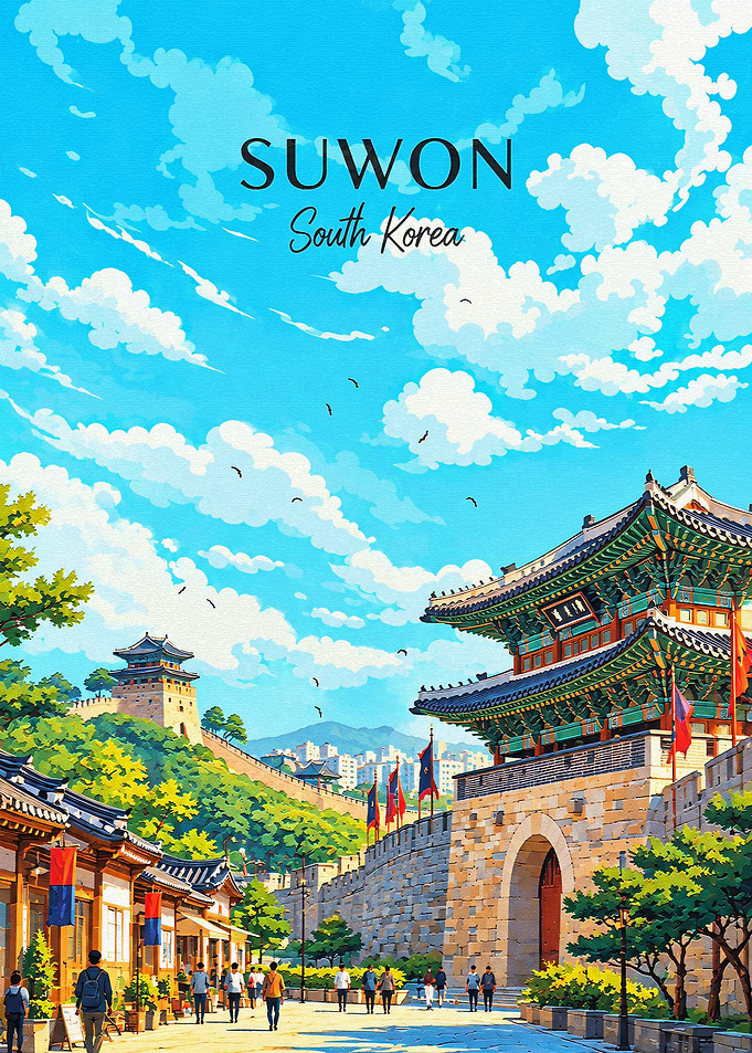 Suwon South Korea Travel Poster