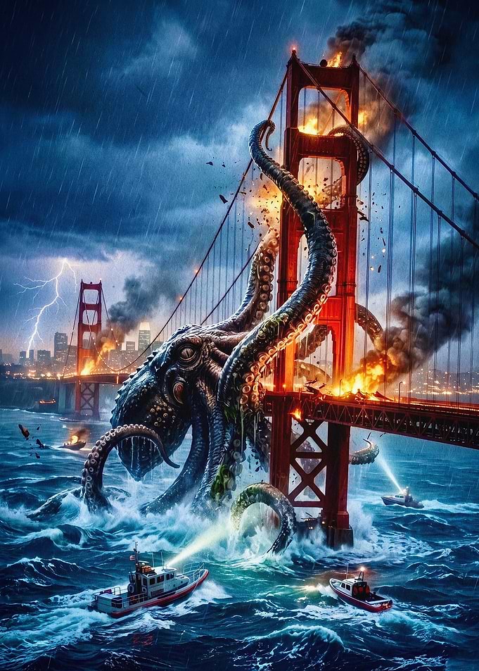 Kraken Bridge Attack Epic Art