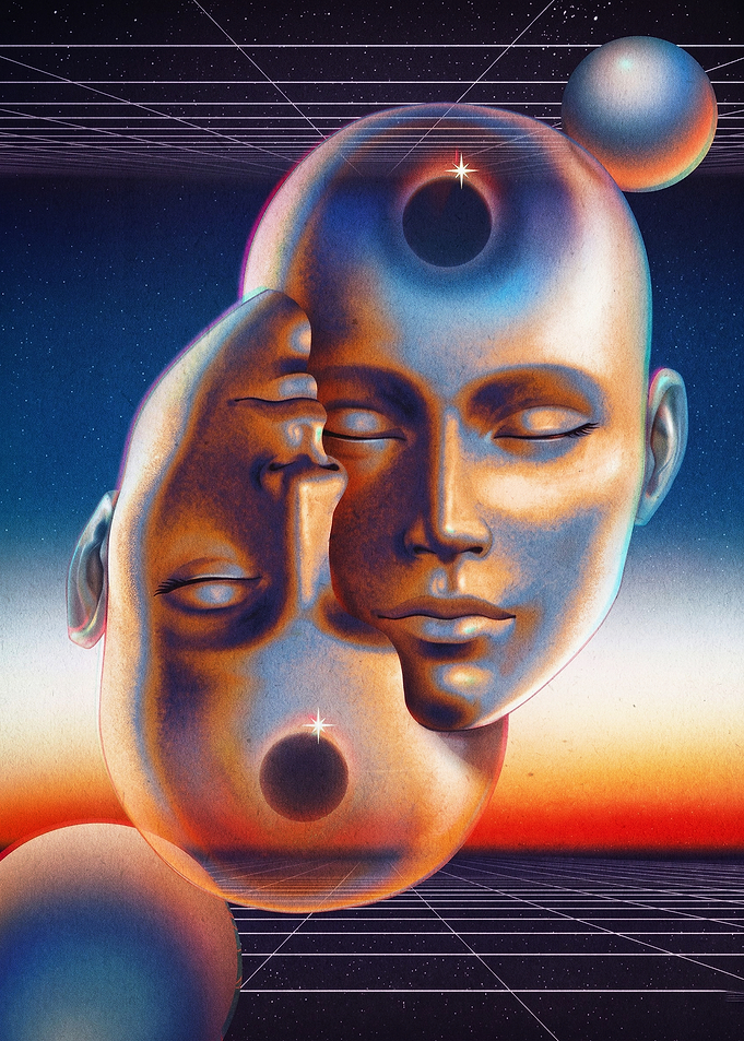 Surreal Mind Cosmic Retro Poster