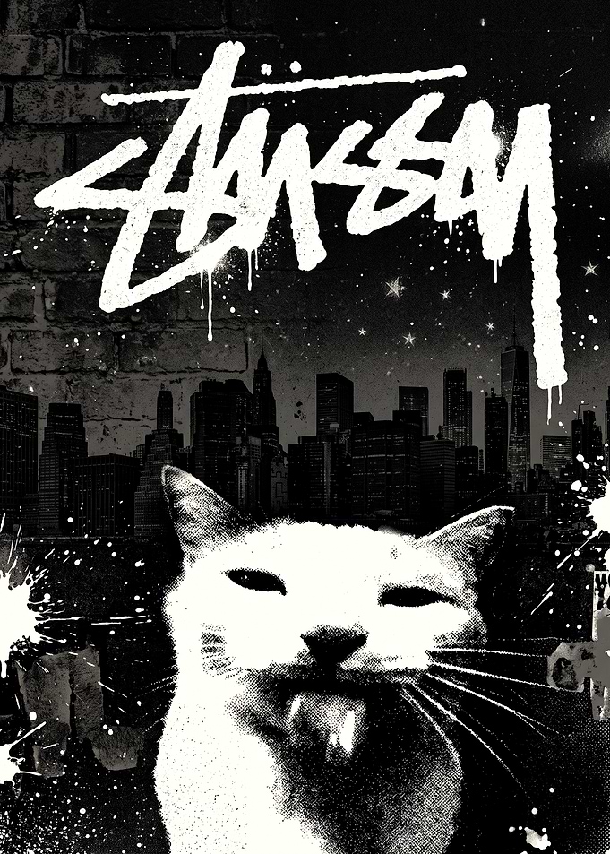 Stussy Cat Urban Streetwear Poster