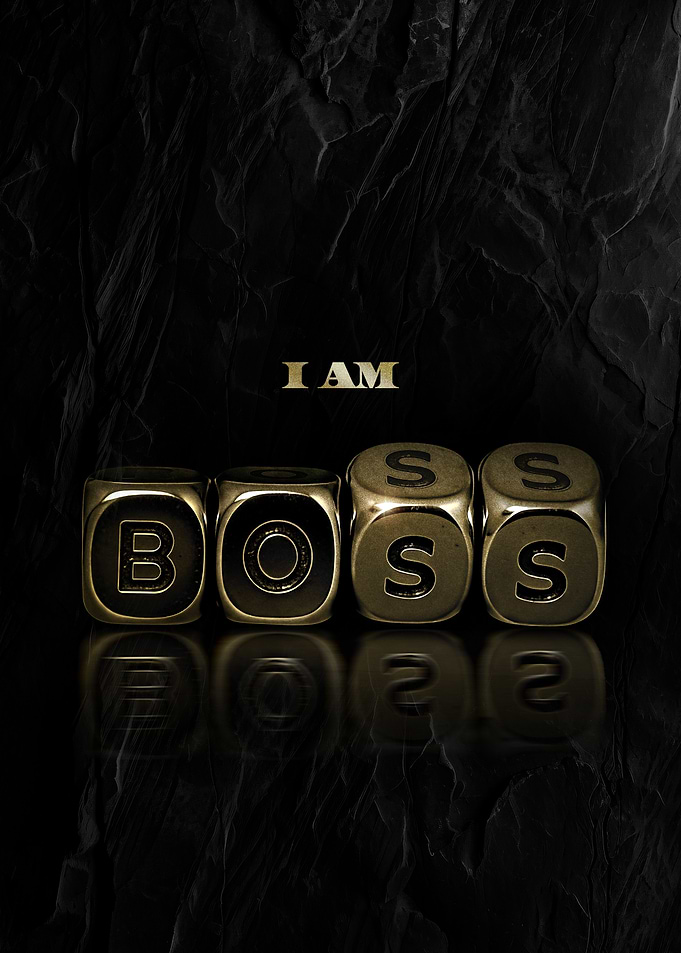 I Am Boss Gold Dice Art