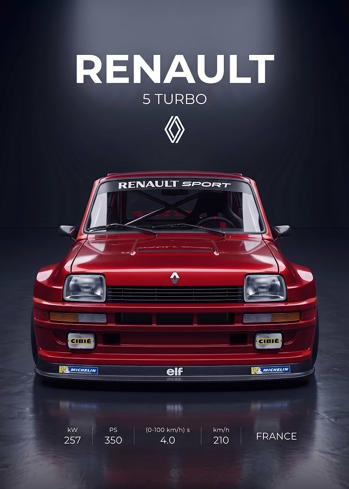 Renault 5 Turbo Rally Car Poster