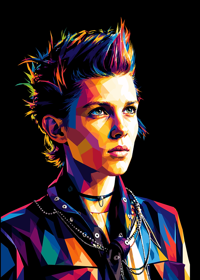 Colorful Geometric Portrait of Millie Bobby Brown