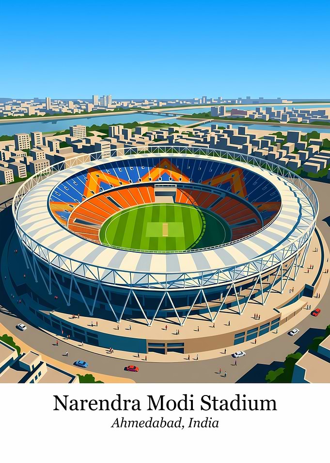 Narendra Modi Stadium Ahmedabad Illustration