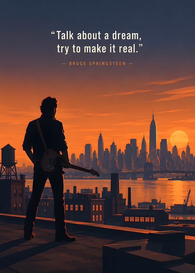 Bruce Springsteen Inspirational Quote Poster