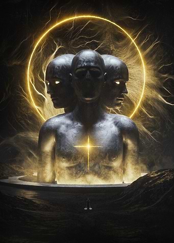 Triune Deity Dark Fantasy Art