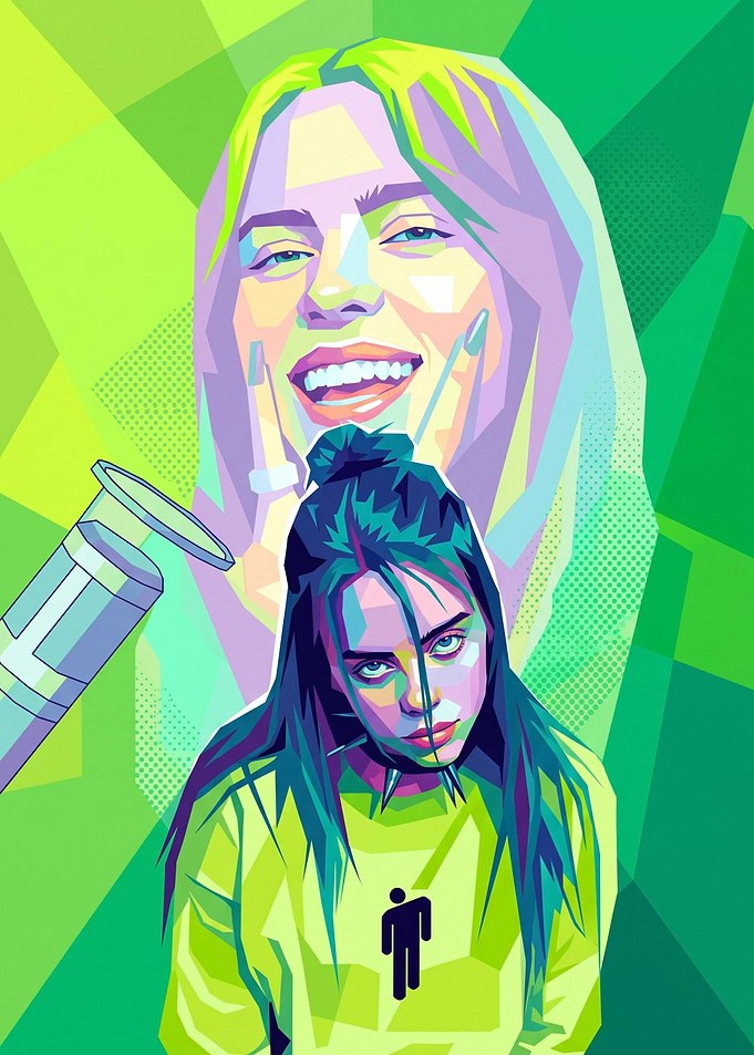 Billie Eilish Pop Art Portrait