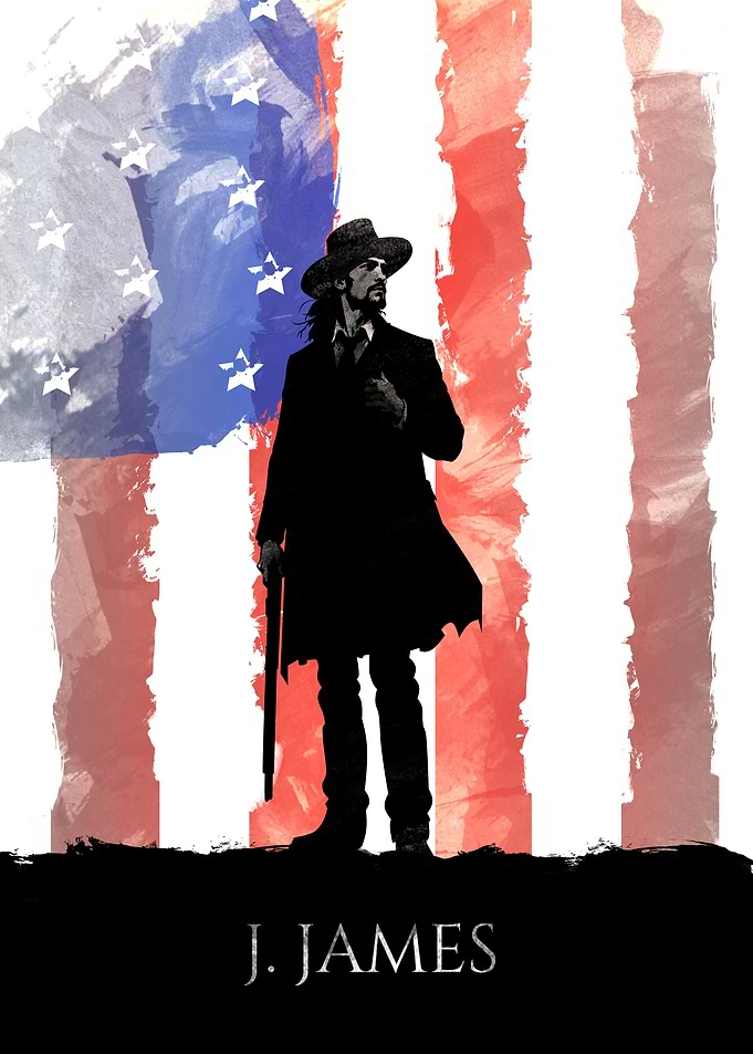Jesse James American Flag Poster