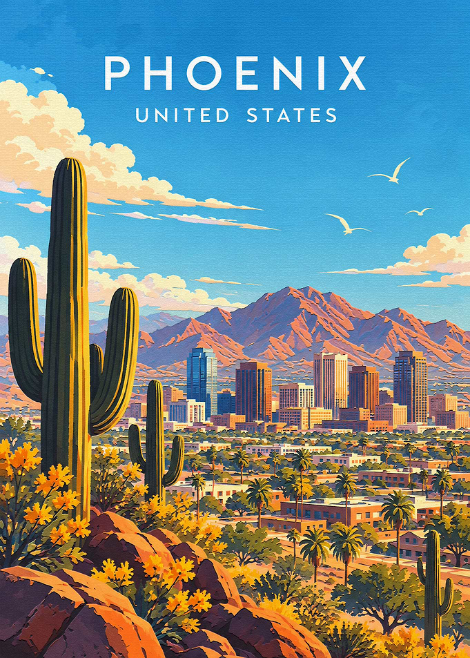 Phoenix Arizona Travel Poster