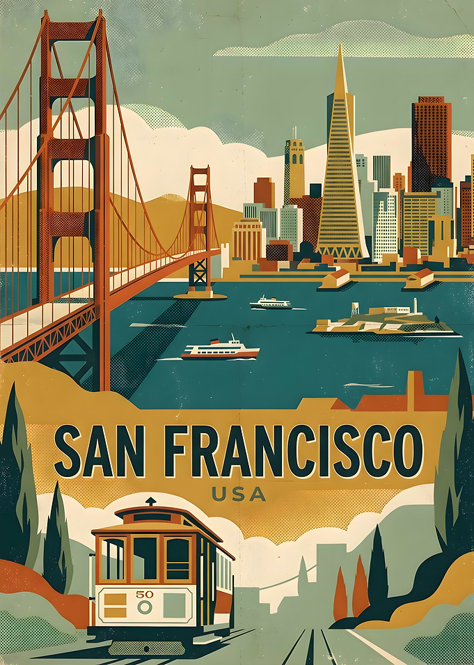 Vintage San Francisco Travel Poster