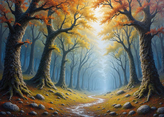 Enchanted Autumn Forest Path