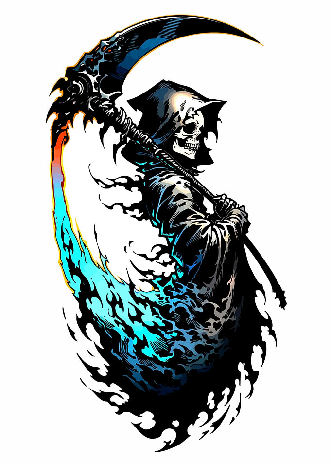Grim Reaper with Glowing Scythe