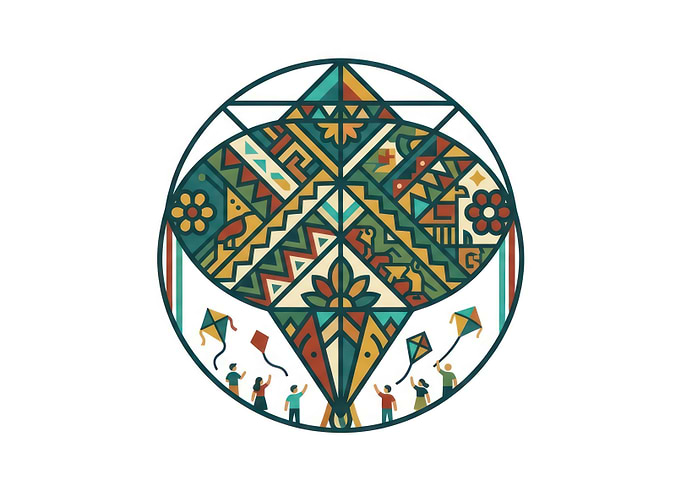 Tribal Pattern Kite Illustration