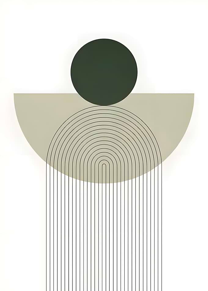 Minimalist Geometric Arch and Circle Art