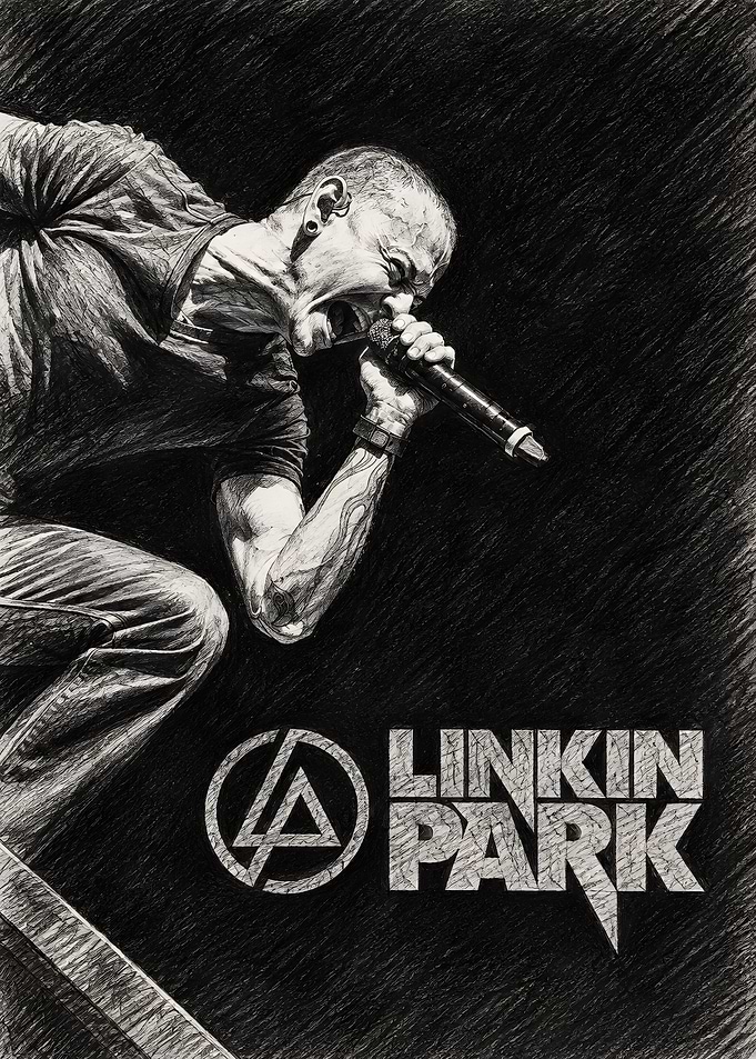 Chester Bennington Linkin Park Pencil Sketch