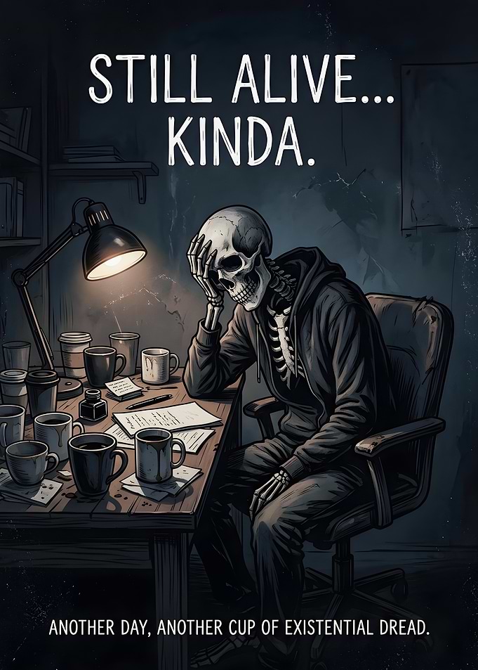 Still Alive Kinda Skeleton Poster