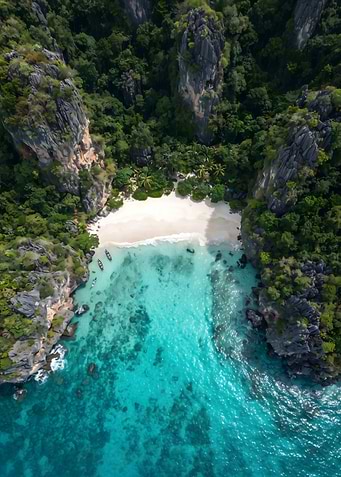 Aerial View of Tropical Lagoon