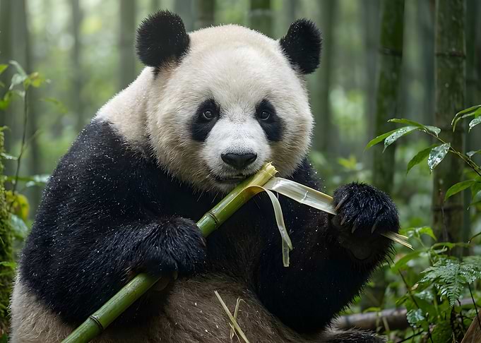 Giant Panda Eating Bamboo