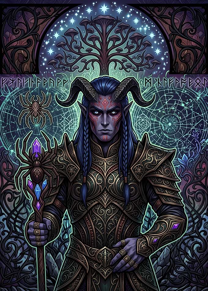 Drow Sorcerer with Spider Staff