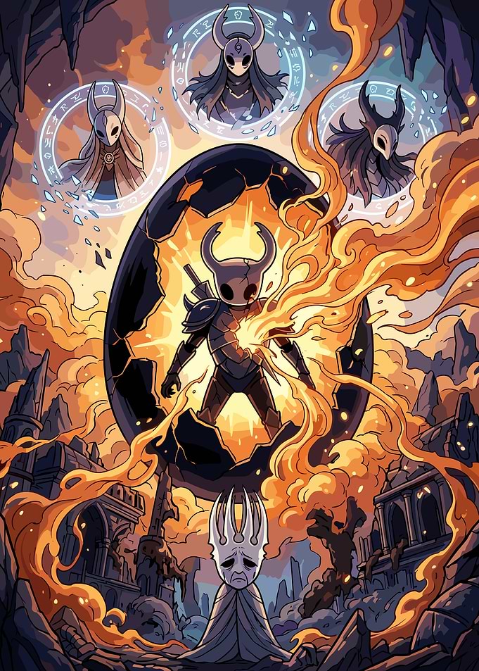 Hollow Knight Epic Battle Illustration