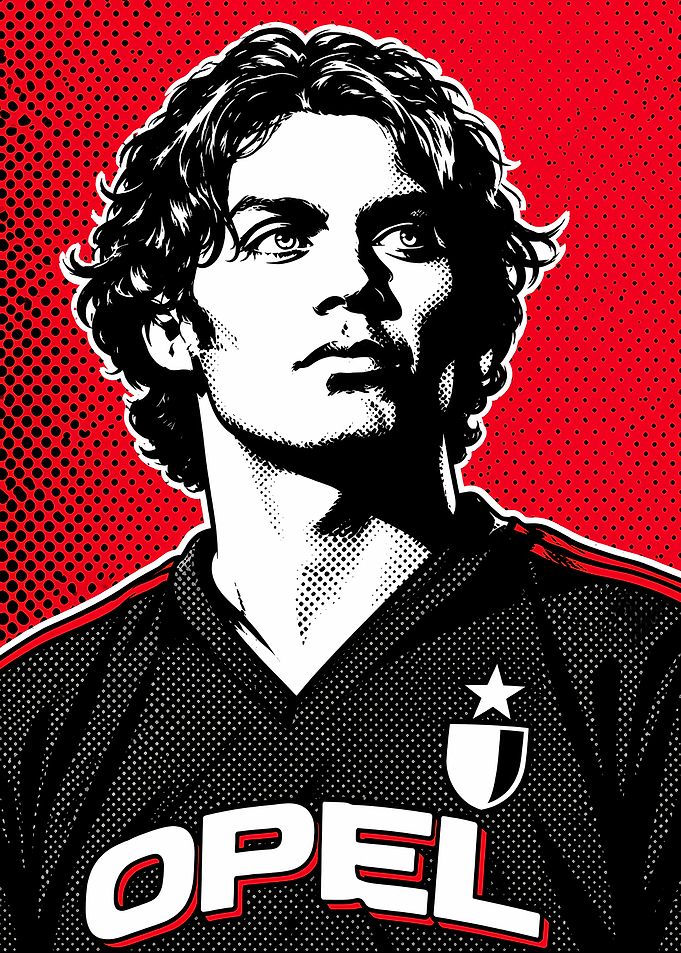 Paolo Maldini AC Milan Pop Art