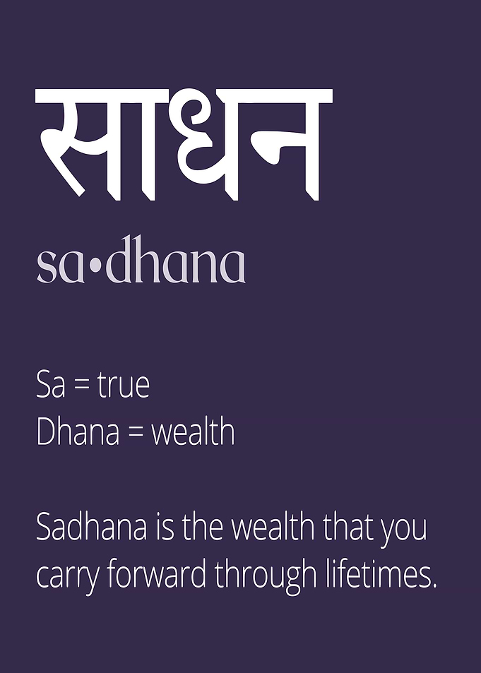 Sadhana Definition Inspirational Quote Poster