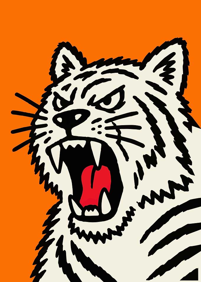 Roaring Tiger Graphic Illustration