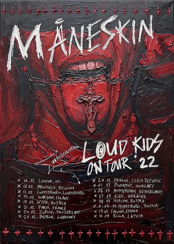 Måneskin Loud Kids Tour 2022 Poster