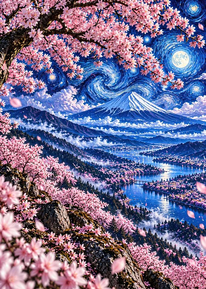 Starry Night Over Mount Fuji