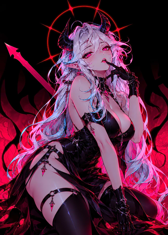Seductive Demon Queen Anime Illustration