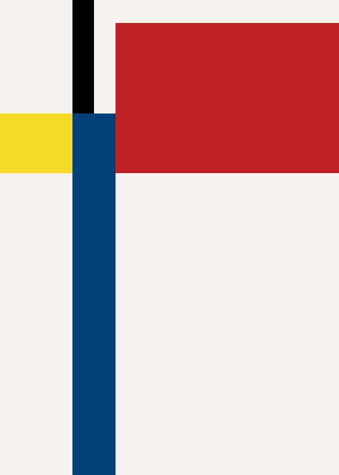 Minimalist Mondrian Style Geometric Composition