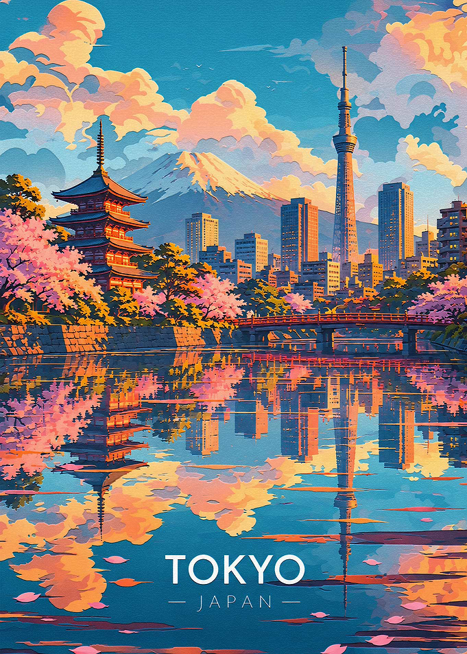Tokyo Japan Travel Poster Art