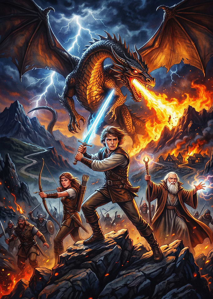 Dragon Hero Epic Fantasy Art