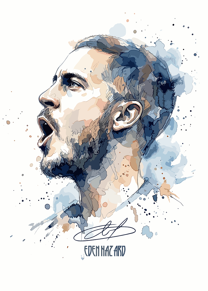 Eden Hazard Watercolor Portrait