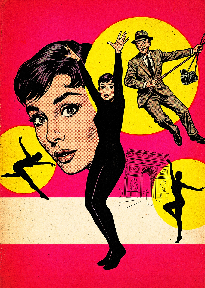 Audrey Hepburn and Fred Astaire Pop Art