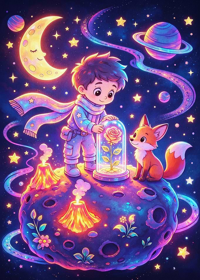Little Prince Space Cute Art