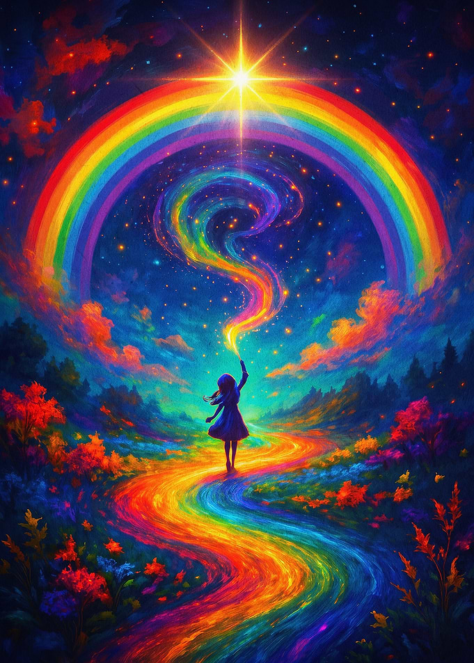 Rainbow Star Magic Fantasy Art