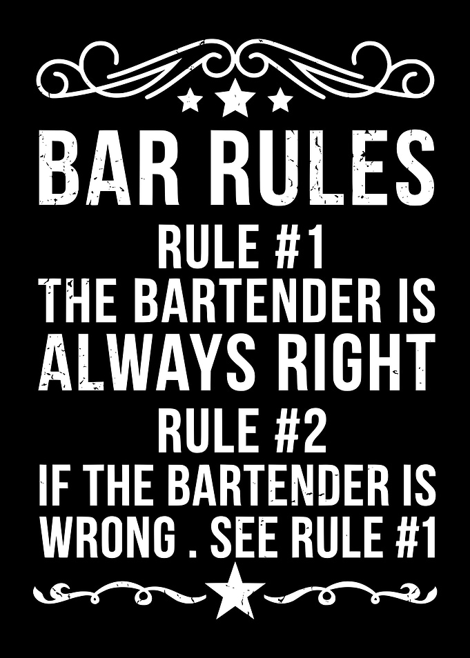 Bar Rules Funny Sign