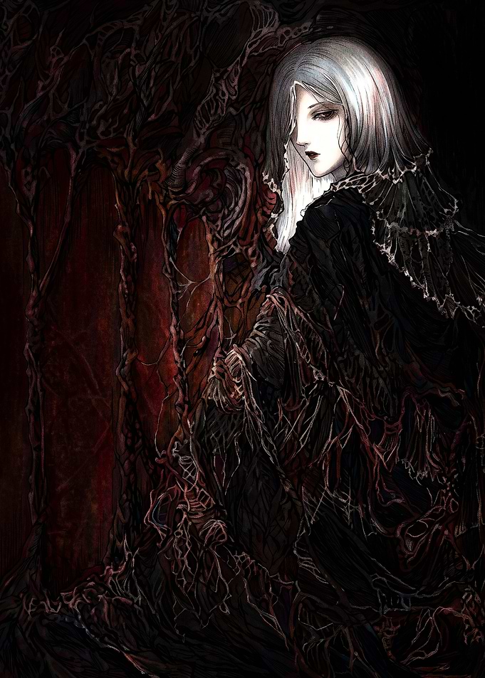 Gothic Maiden in Dark Forest