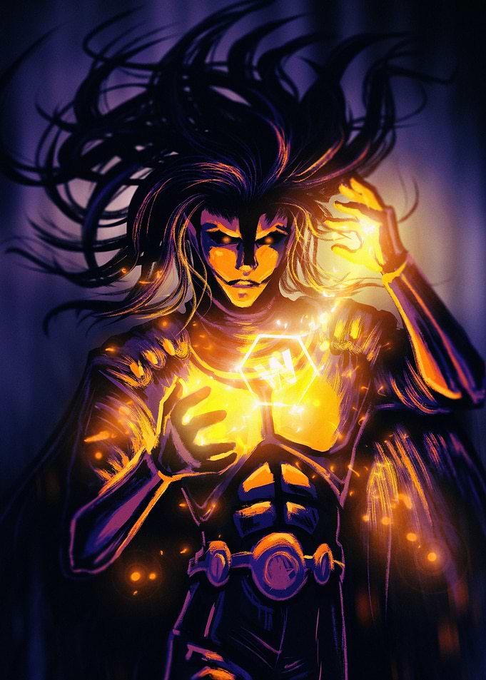 Dark Sorcerer with Glowing Energy