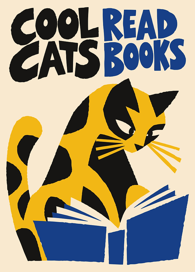 Cool Cats Read Books Poster