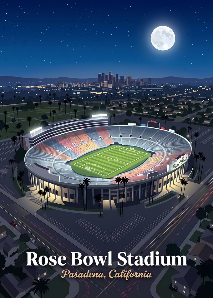 Rose Bowl Stadium Night View