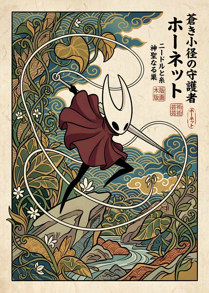 Hollow Knight Hornet Ukiyo-e Print