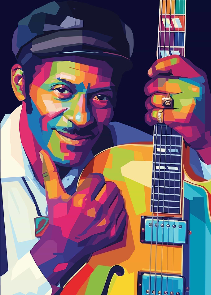 Chuck Berry WPAP Pop Art Portrait