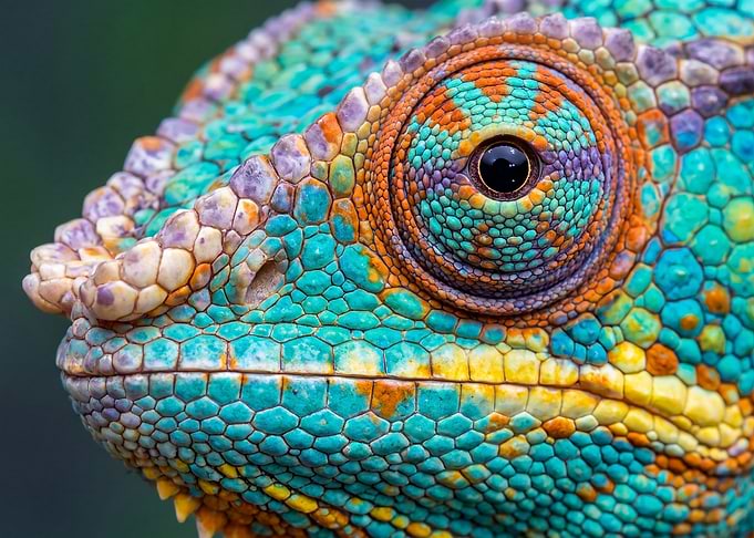 Vibrant Close-up of a Chameleon
