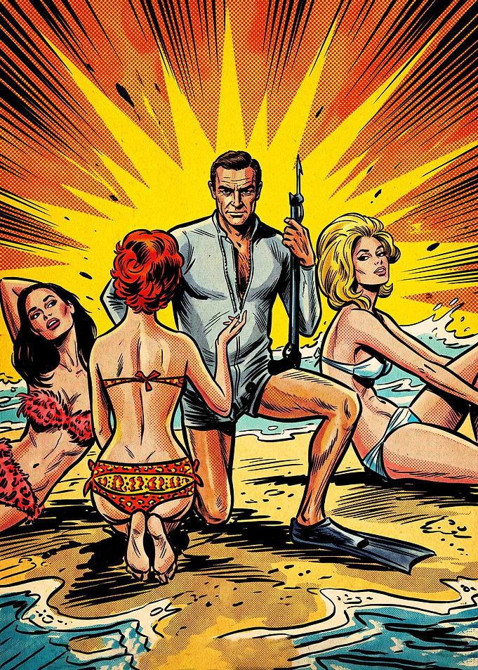 James Bond Retro Comic Art