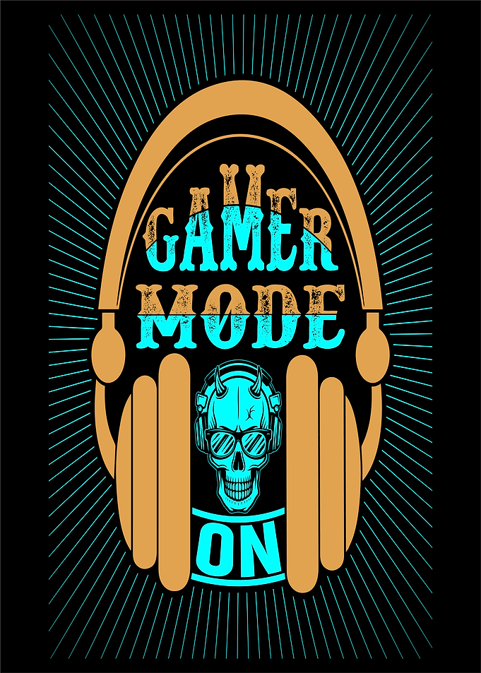 Gamer Mode On Skull Graphic
